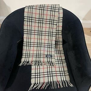 Burberry Classic Plaid Scarf in Red, Black, and Gray
